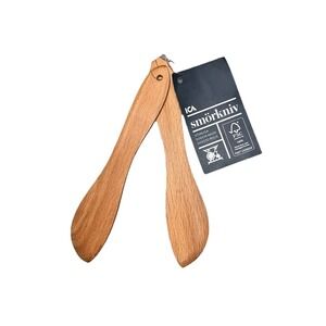 NWT ICA Swedish Wooden Butter Spreaders - Set of 2 - Beech Wood Smörkniv